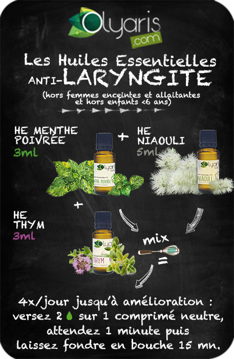 Synergie aux huiles essentielles contre la laryngite - Olyaris